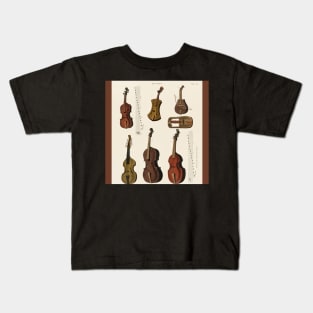 Antique Violin Viola, and Cello Kids T-Shirt